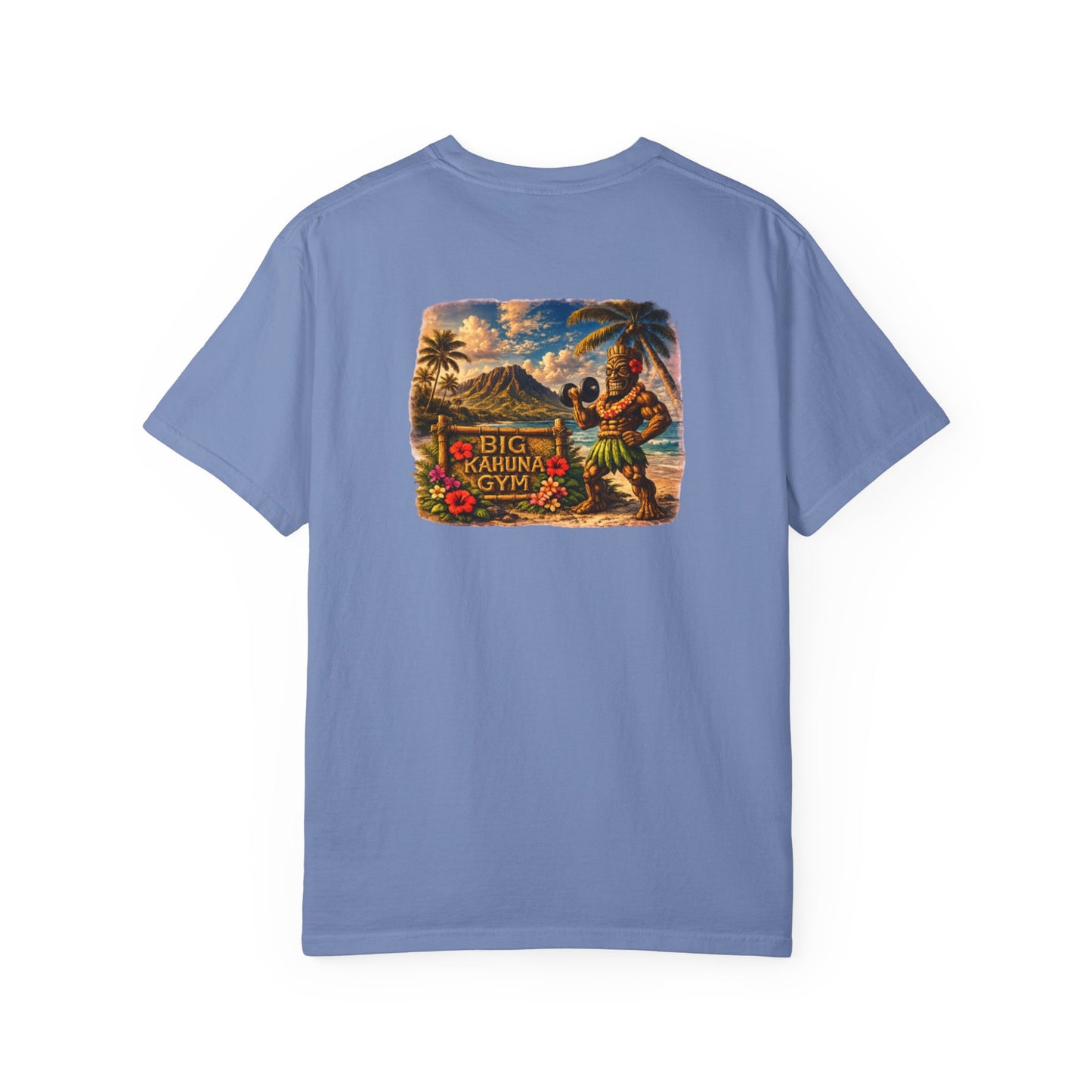 T-Shirt — "Curling Your Life Away in Paradise" Tiki Beach Workout Tee
