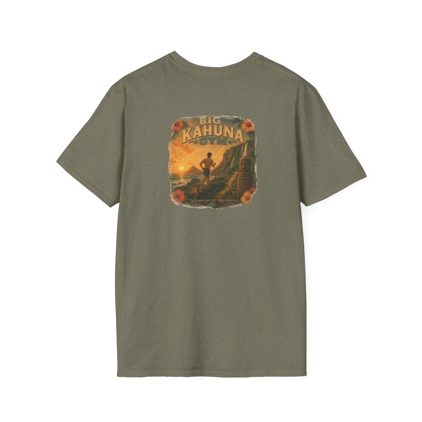 Copy of Tropical Runner T-Shirt  Military Green— Paradise Workout Scene