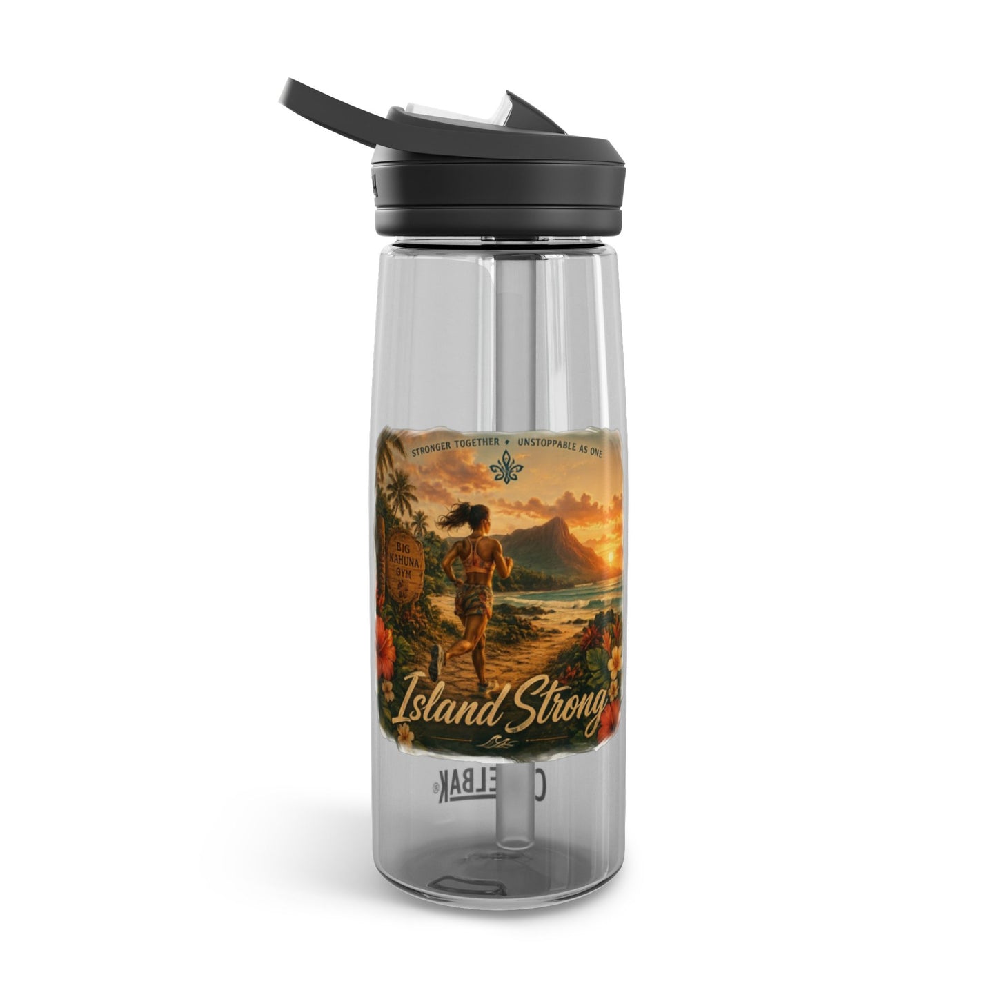 Water Bottle - Tropical 'Big Kahuna Gym Island Strong Runner' CamelBak Eddy® 20/25oz