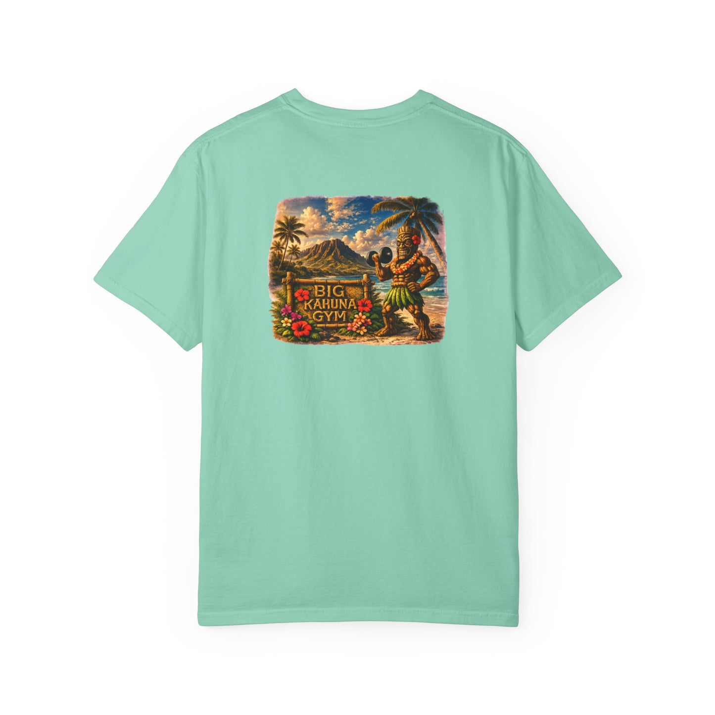 T-Shirt — "Curling Your Life Away in Paradise" Tiki Beach Workout Tee