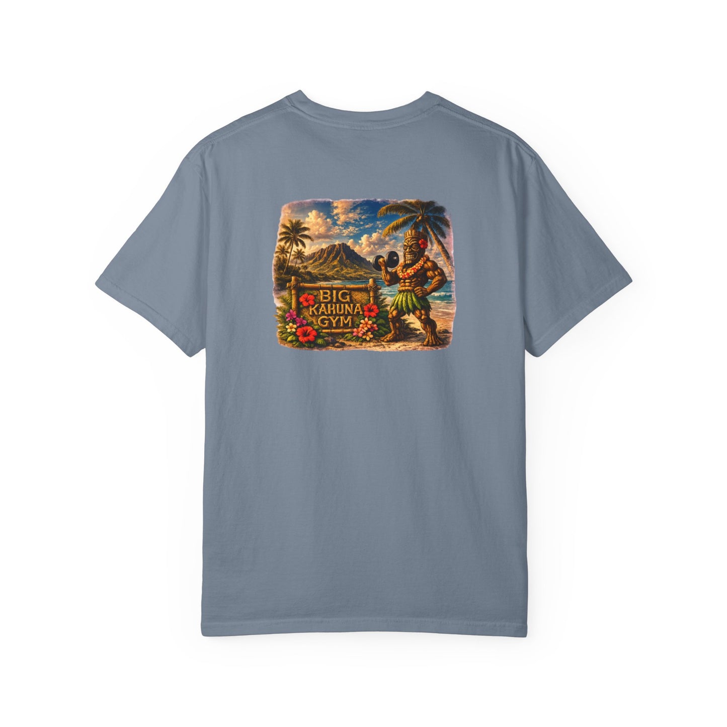 T-Shirt — "Curling Your Life Away in Paradise" Tiki Beach Workout Tee