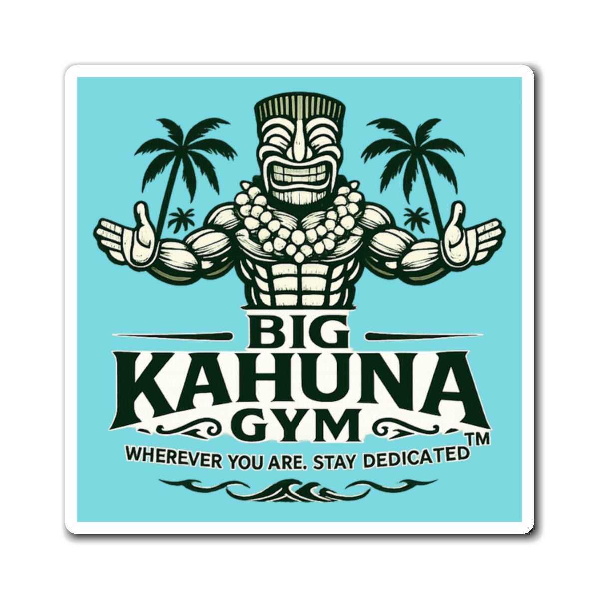 Big Kahuna Gym Magnet — Tiki Fitness Logo Refrigerator Magnet