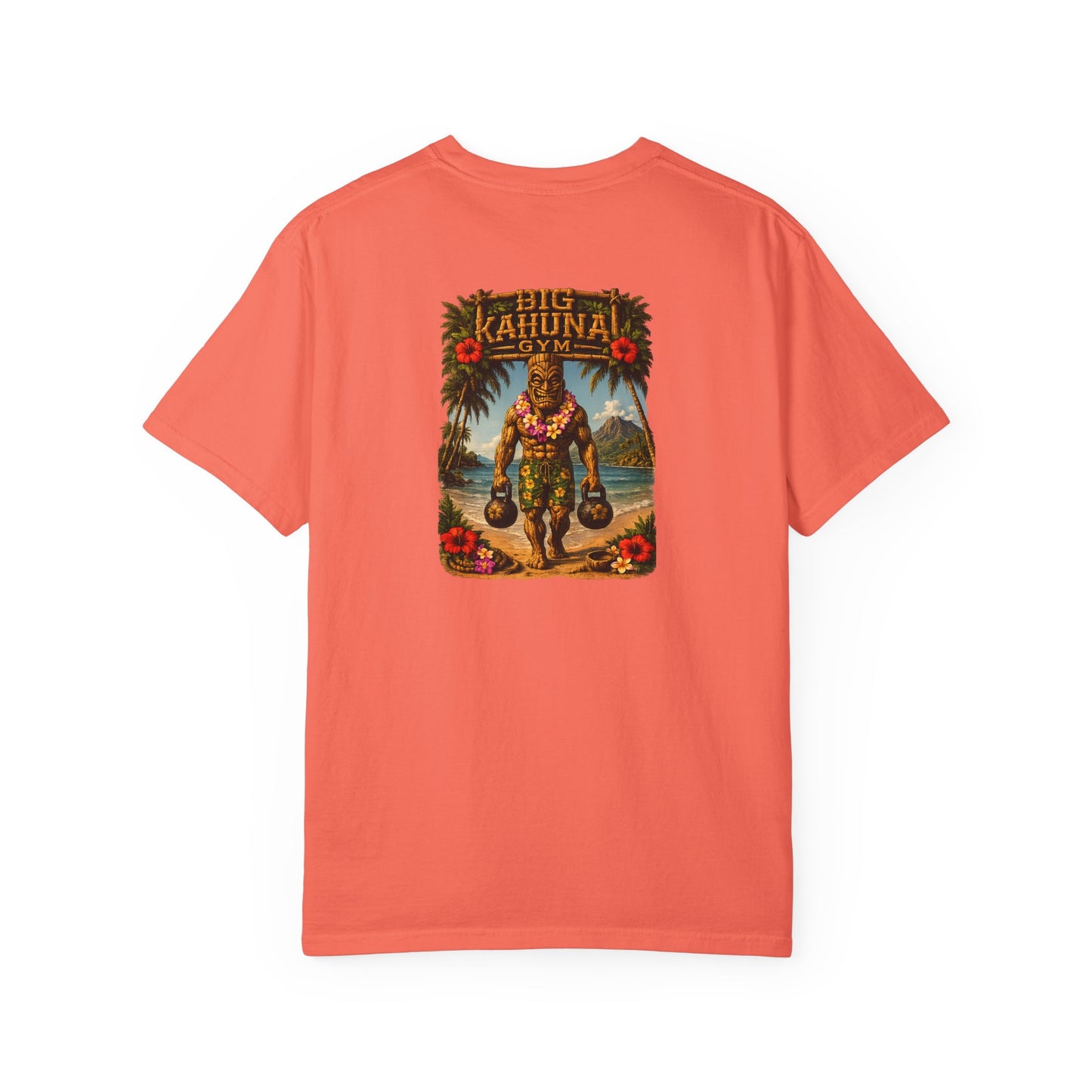 Kettlebell Tiki T-Shirt — "Never Stop Working Even on Vacation"