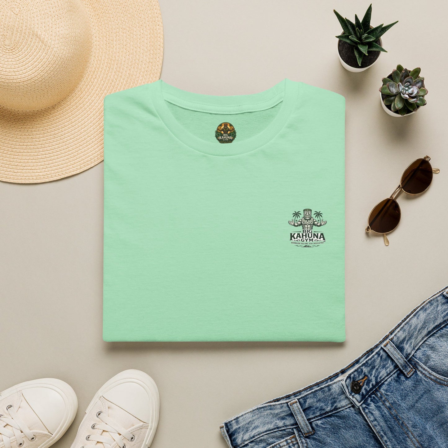 Copy of Tropical Runner T-Shirt  Mint Green— Paradise Workout Scene