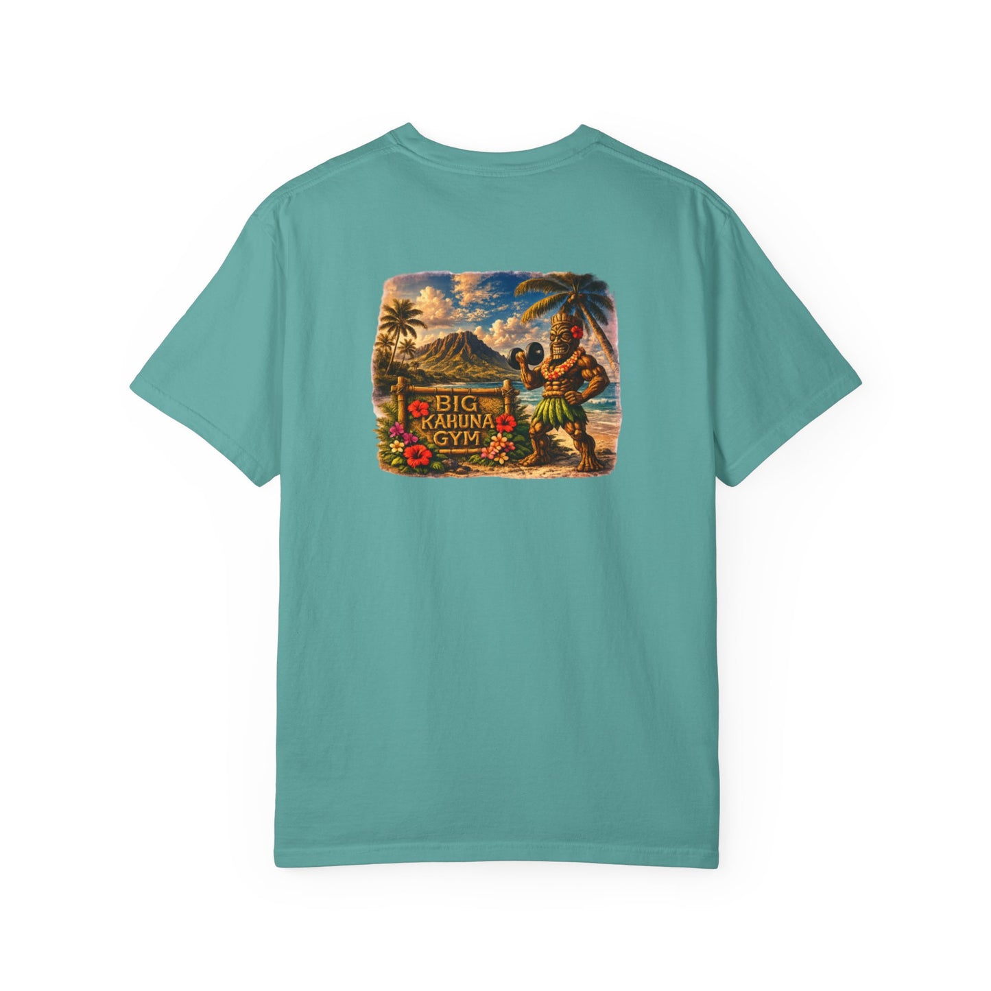 T-Shirt — "Curling Your Life Away in Paradise" Tiki Beach Workout Tee