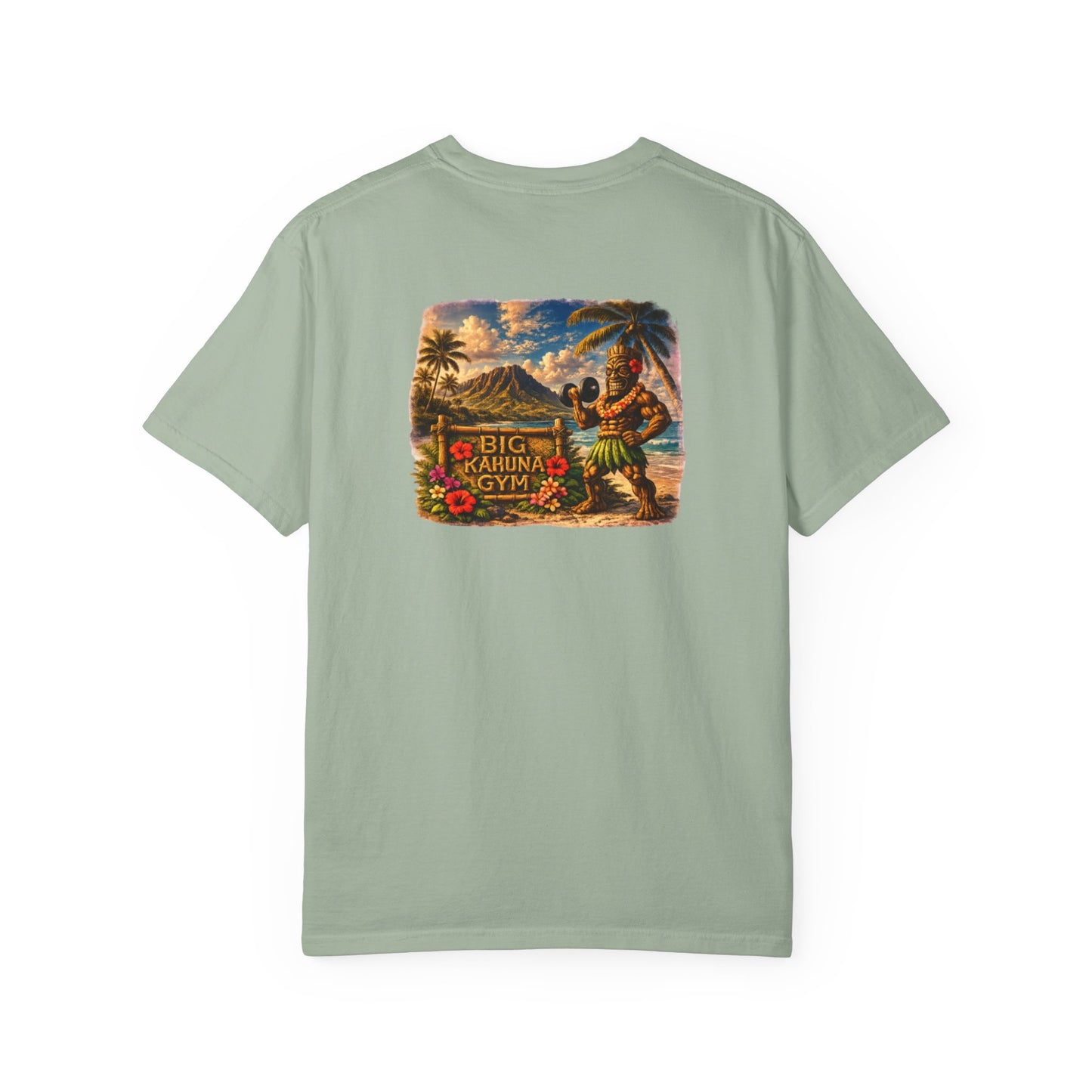 T-Shirt — "Curling Your Life Away in Paradise" Tiki Beach Workout Tee