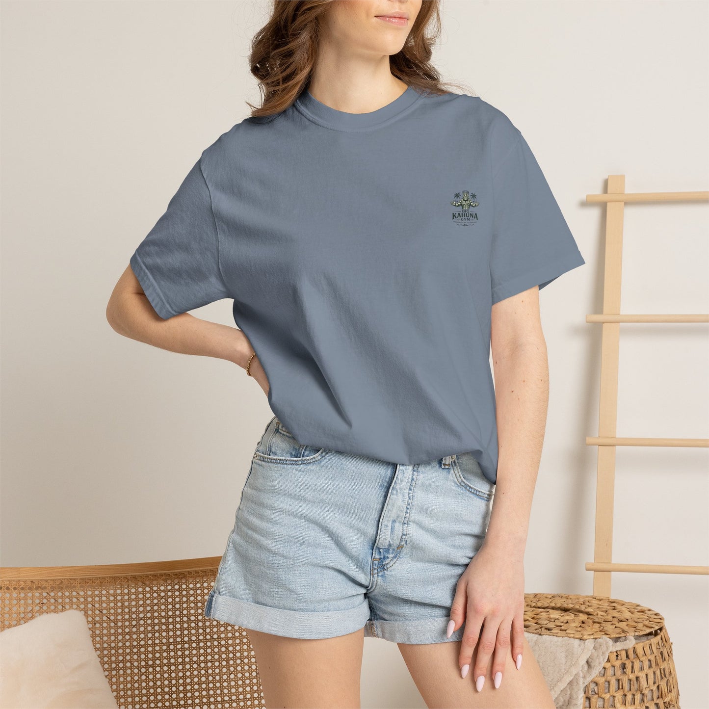 T-Shirt — "Curling Your Life Away in Paradise" Tiki Beach Workout Tee