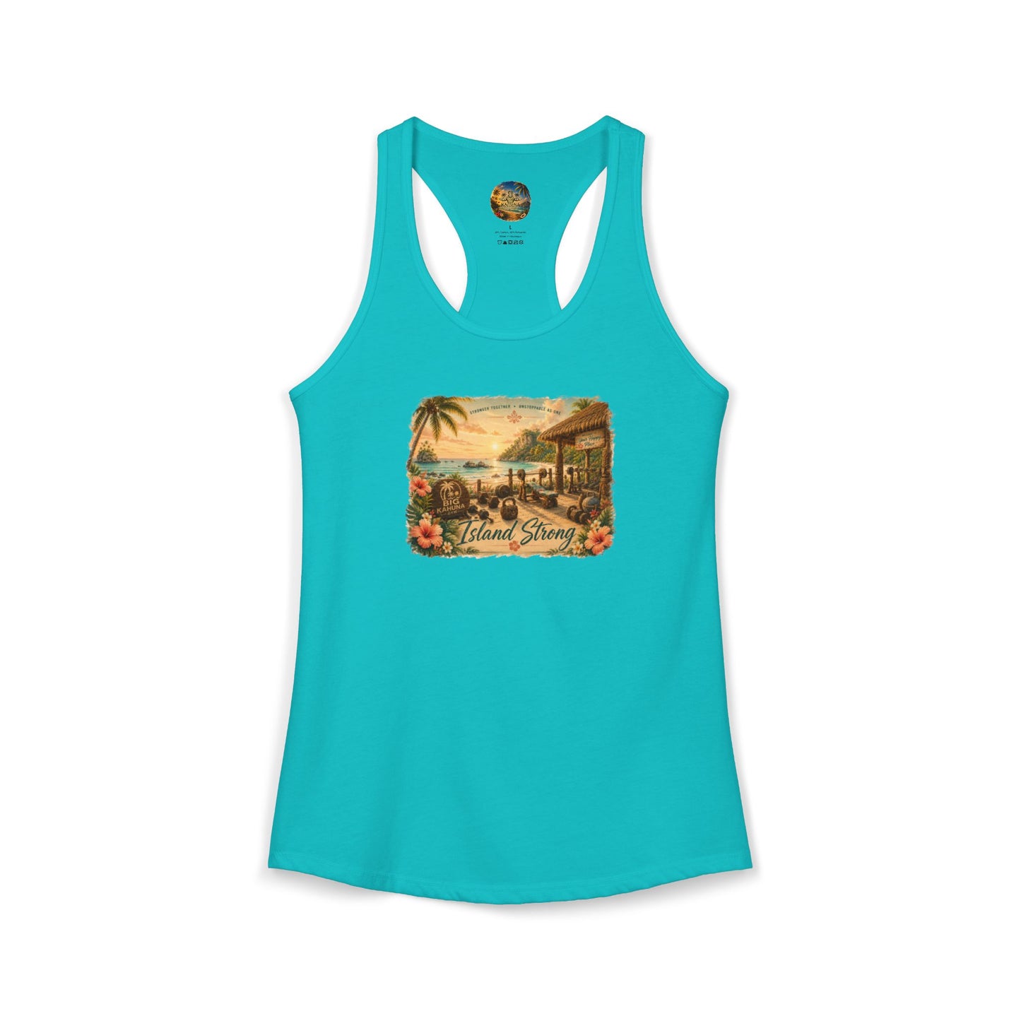 Island Strong Women's Racerback Tank — 'Get Away' Gym Design