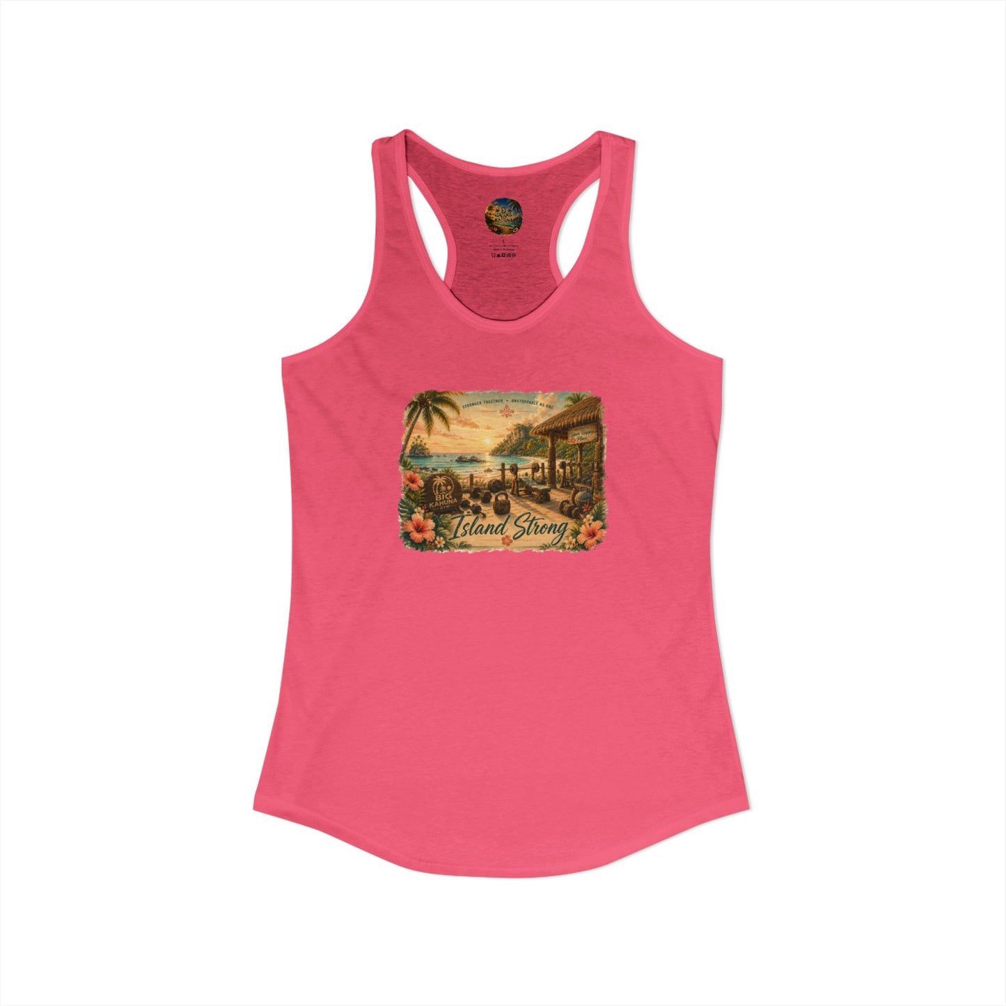 Island Strong Women's Racerback Tank — 'Get Away' Gym Design