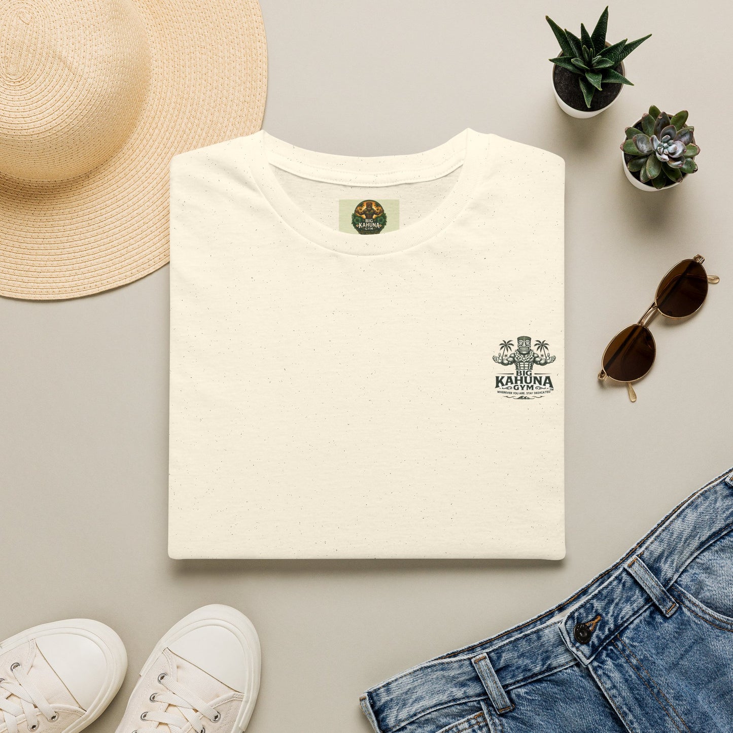 Tropical Runner T-Shirt--  Natural   — Paradise Workout Scene