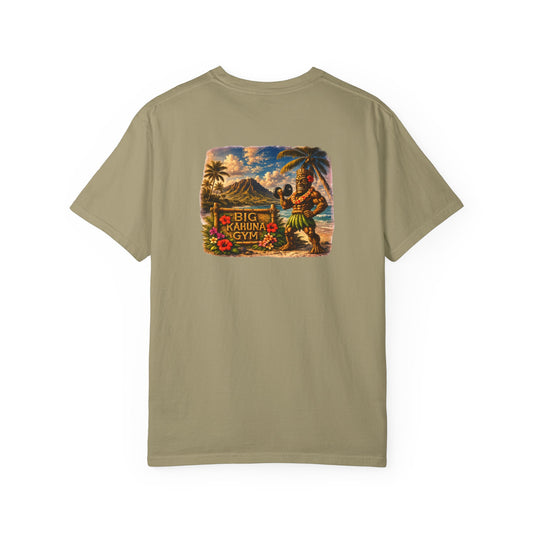 T-Shirt — "Curling Your Life Away in Paradise" Tiki Beach Workout Tee