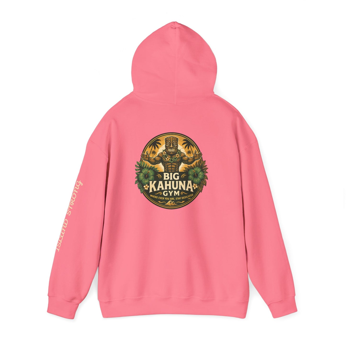 Big Kahuna Gym Hoodie  Safety Pink — Cozy Beach & Post-Workout Sweatshirt