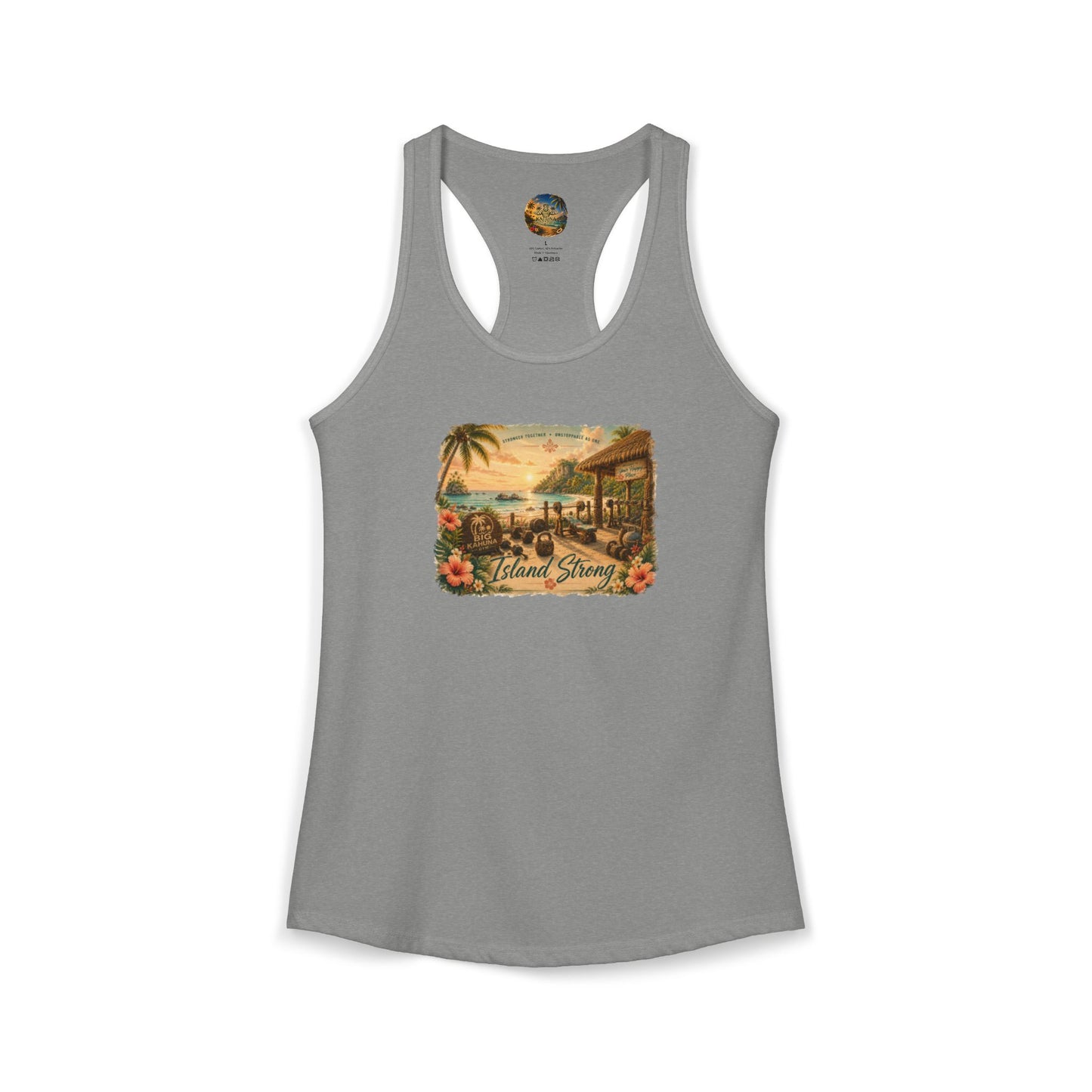 Island Strong Women's Racerback Tank — 'Get Away' Gym Design
