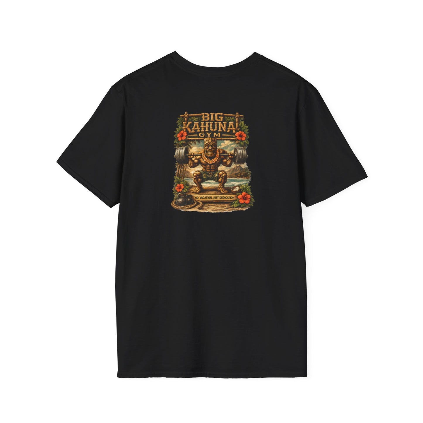 Tiki Beach Weightlifting T-Shirt —Black- Squat & Lift Gym Tee