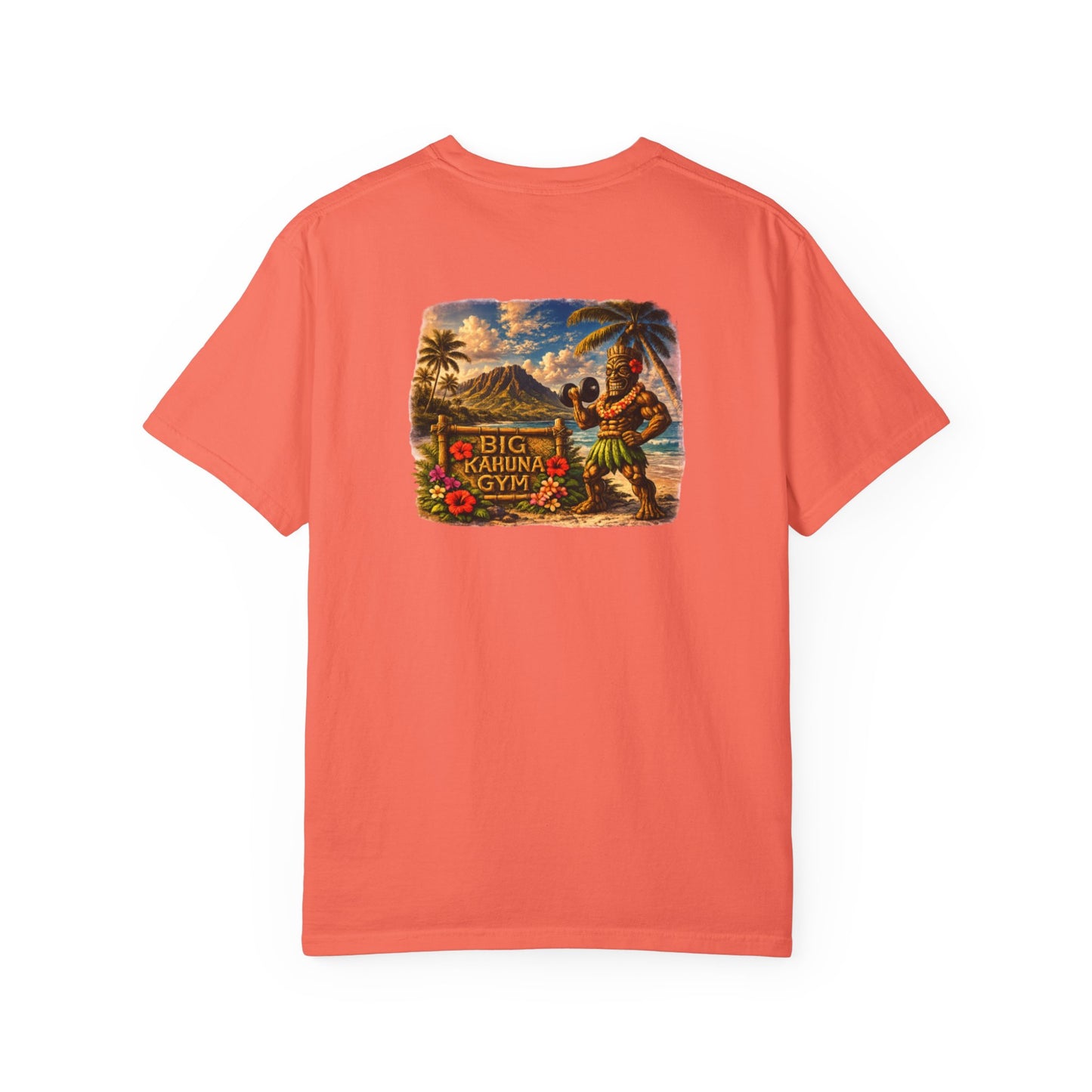 T-Shirt — "Curling Your Life Away in Paradise" Tiki Beach Workout Tee