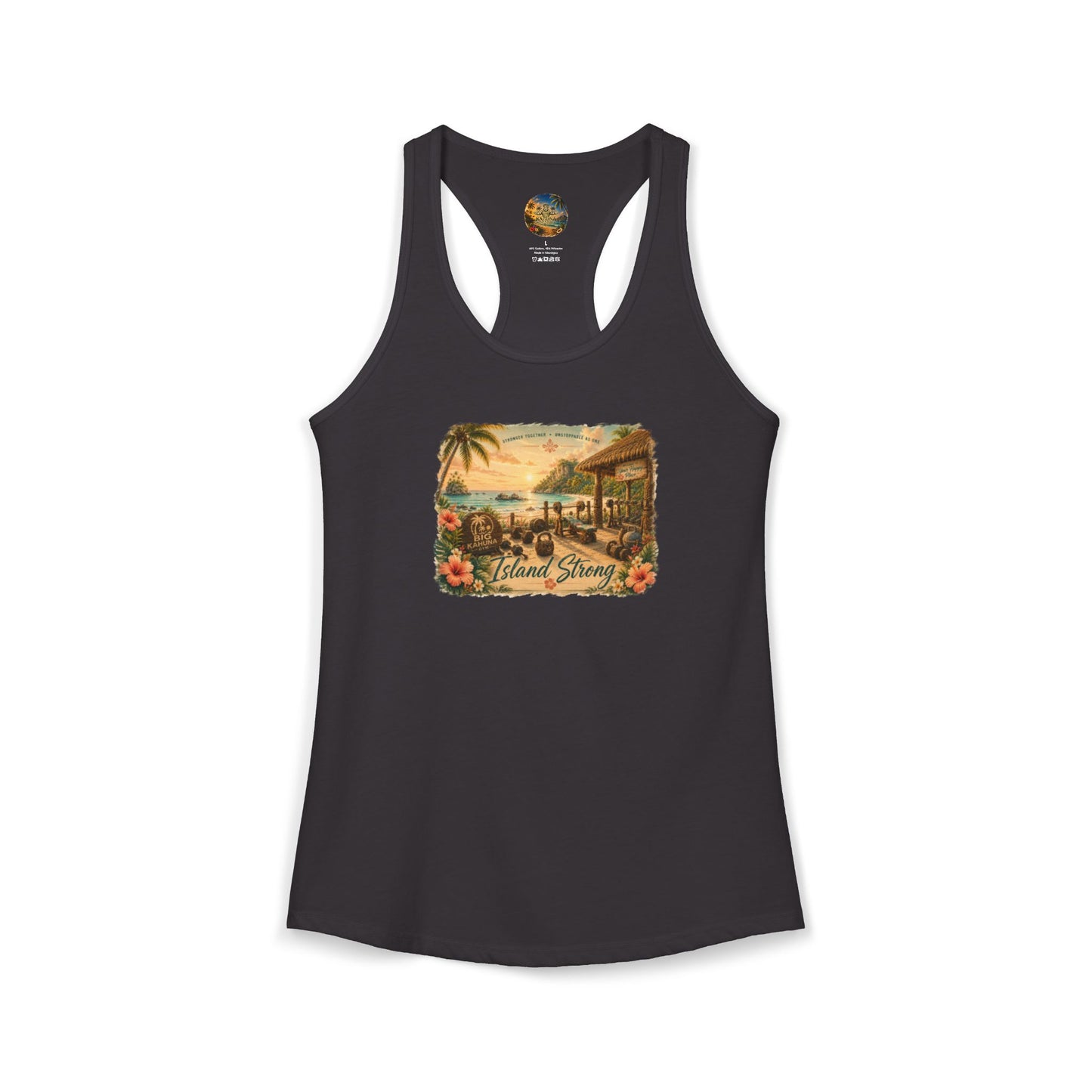 Island Strong Racerback Tank — Show Your Softer Side Workout Tank